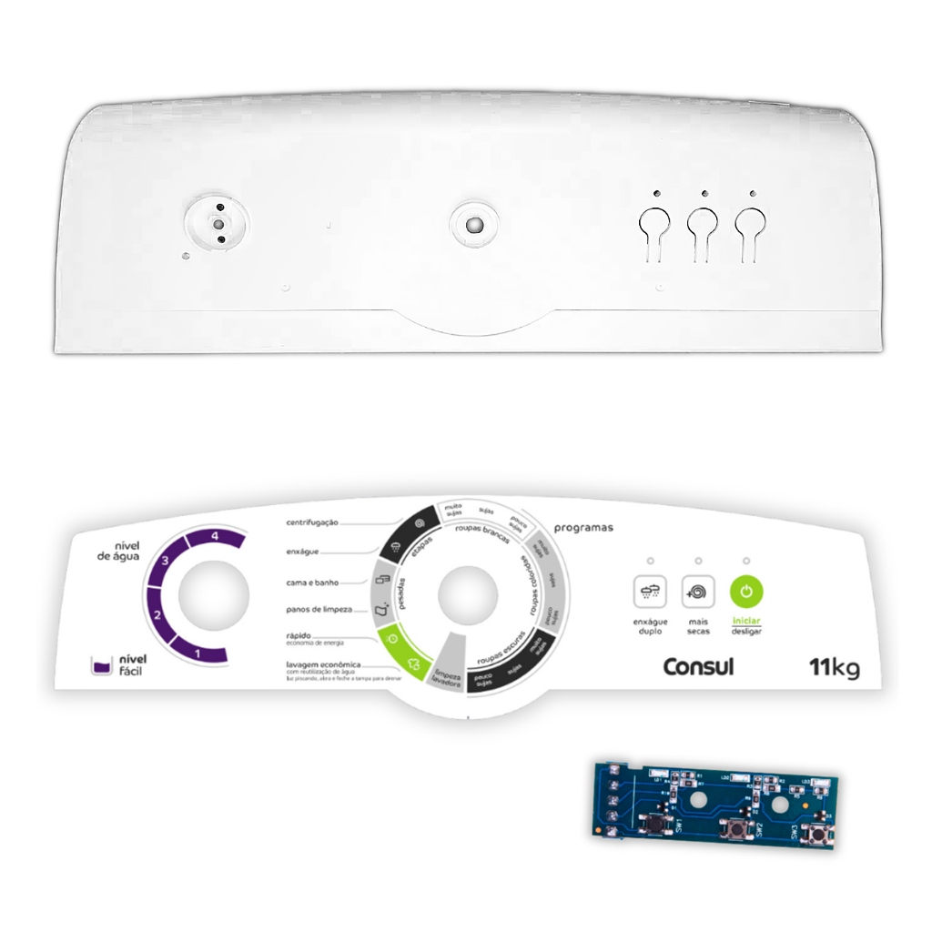 Kit Placa Console Adesivo Maquina De Lavar Consul 11kg Cws11