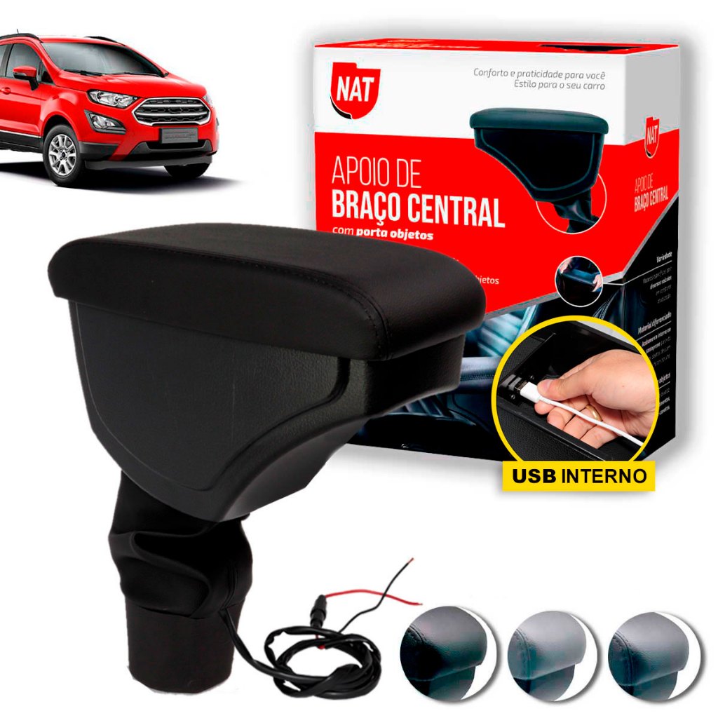 Apoio de Braço Ecosport 2013 Até 2017 C/ Usb