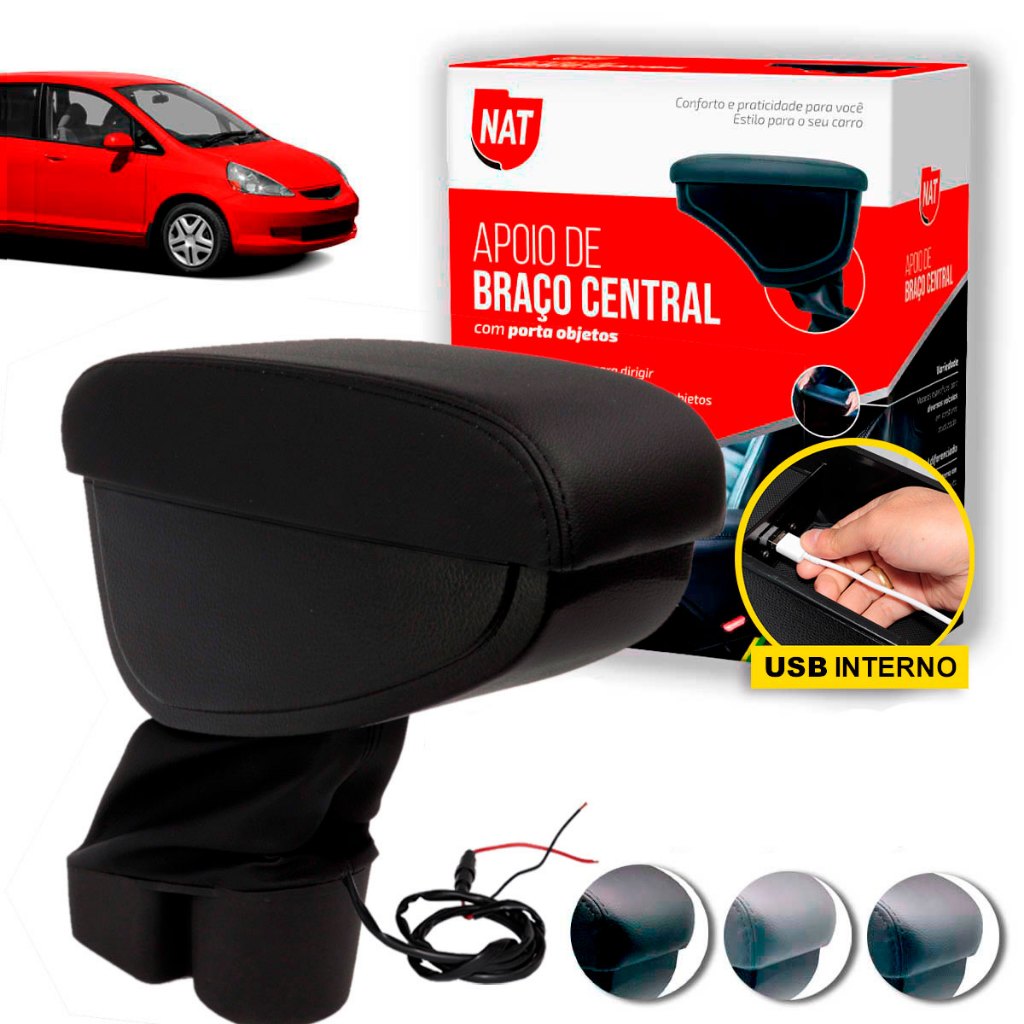 Apoio de Braço Fit  2004 Até 2008 C/ Usb em Oferta na Shopee