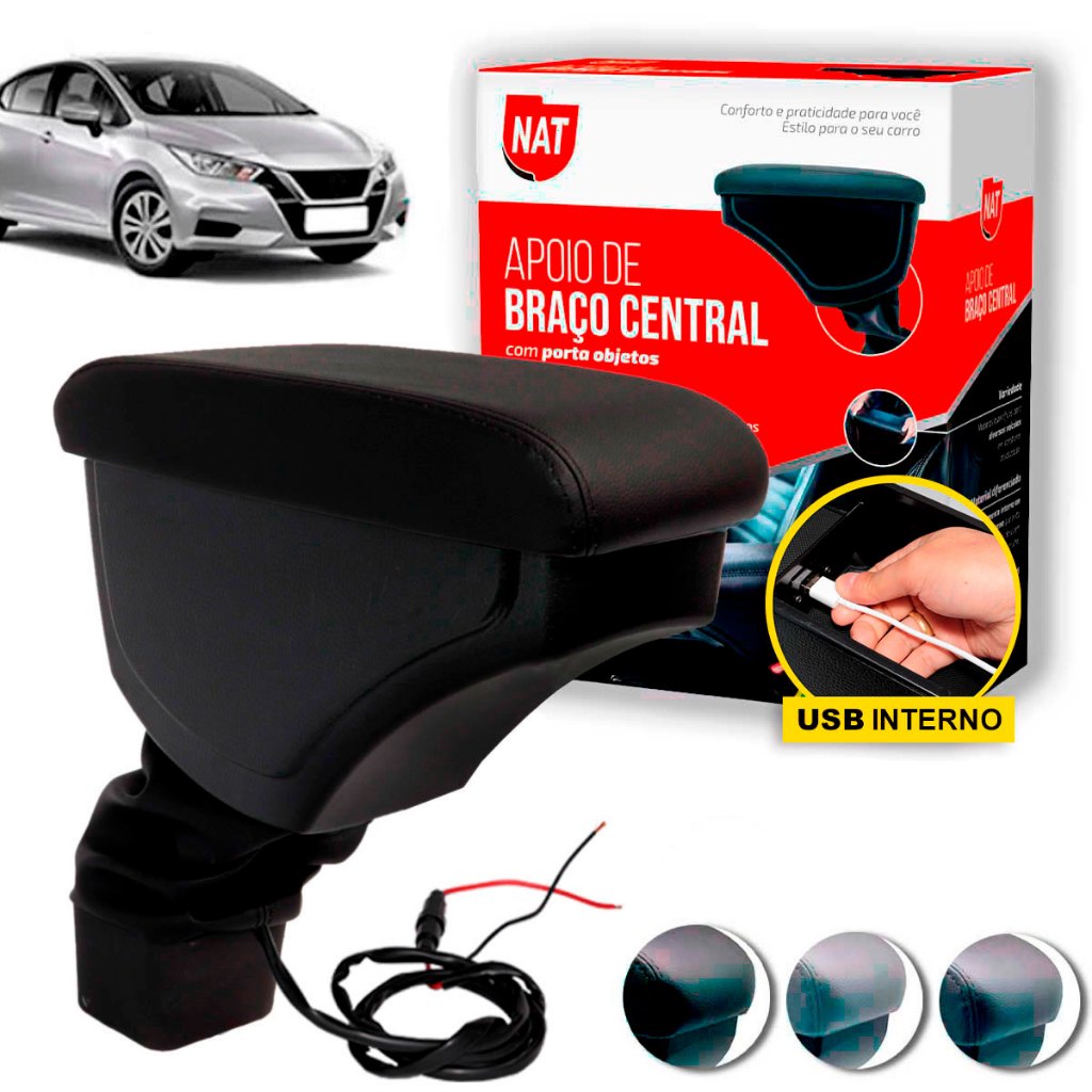 Apoio de Braço Versa 2021 Até 2023 C/ Usb em Oferta na Shopee
