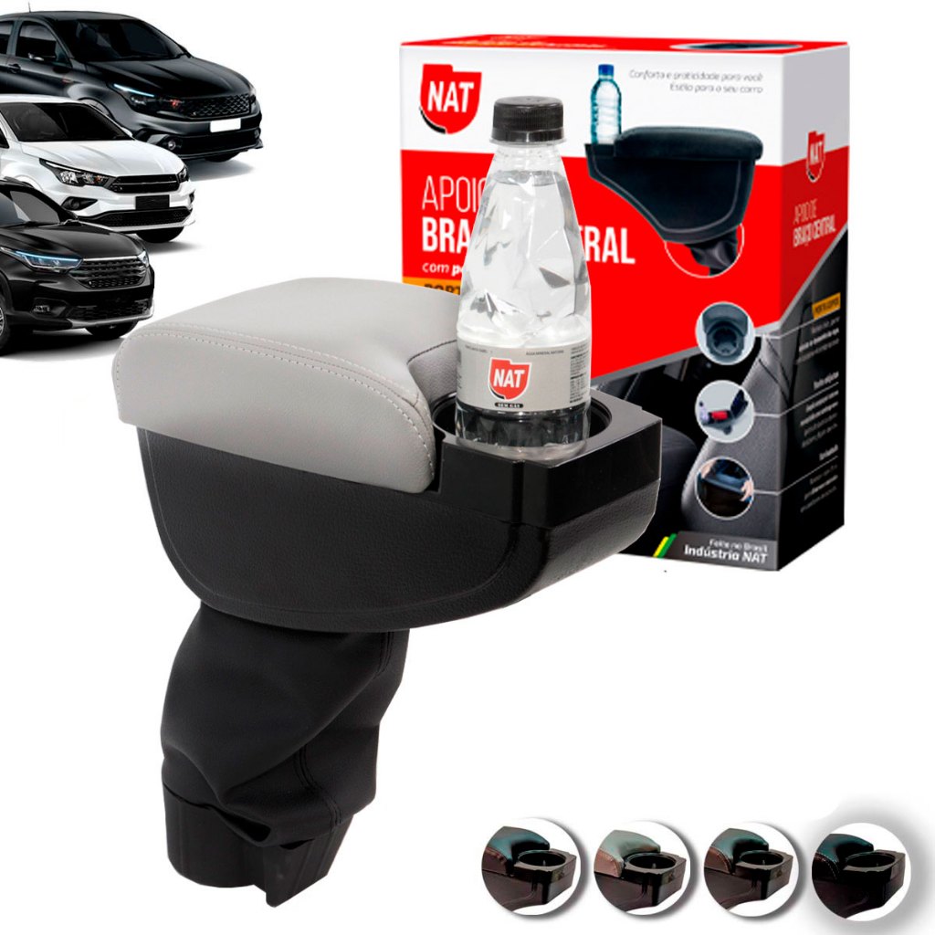 Apoio de Braço Argo E Cronos 2017 Até 2026 E Strada 2020 Até 2026 C/ Porta Copo em Oferta na Shopee