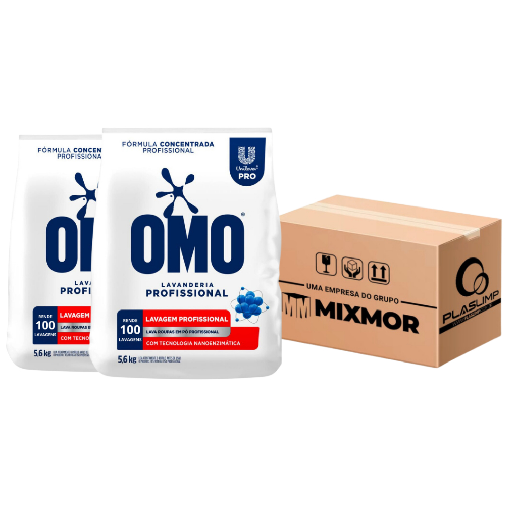 Kit 2 Lava Roupas Omo Lavanderia Profissional 5,6kg - Home & Living