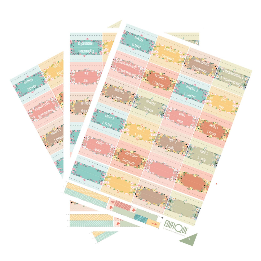 Abas Adesivas Para Bíblia Marcador Índice Flores Pacote Com 4 Abas Adesivas Para Bíblia Marcador Índice Flores Pacote Com 4