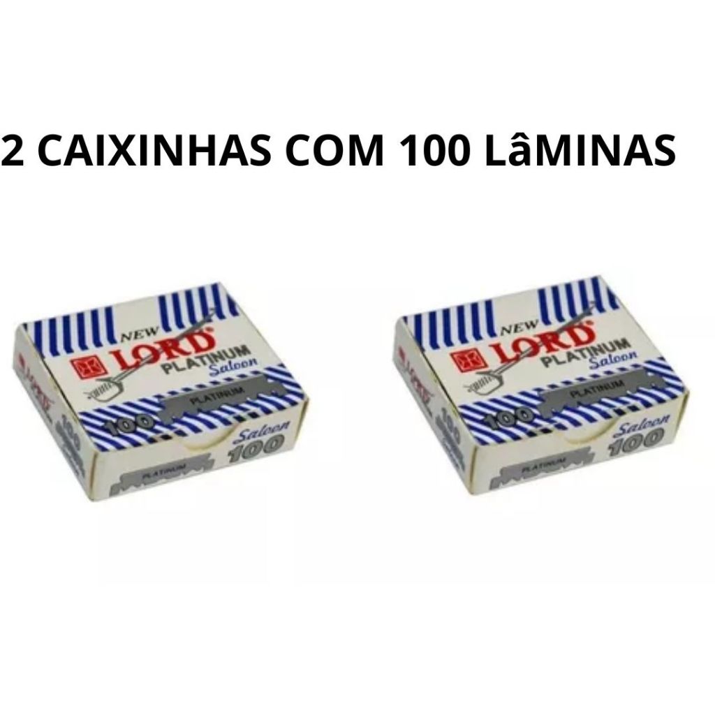 200 Lâminas De Barbear Lord Platinum Original- Meia Lâmina L.100bp em Oferta na Shopee