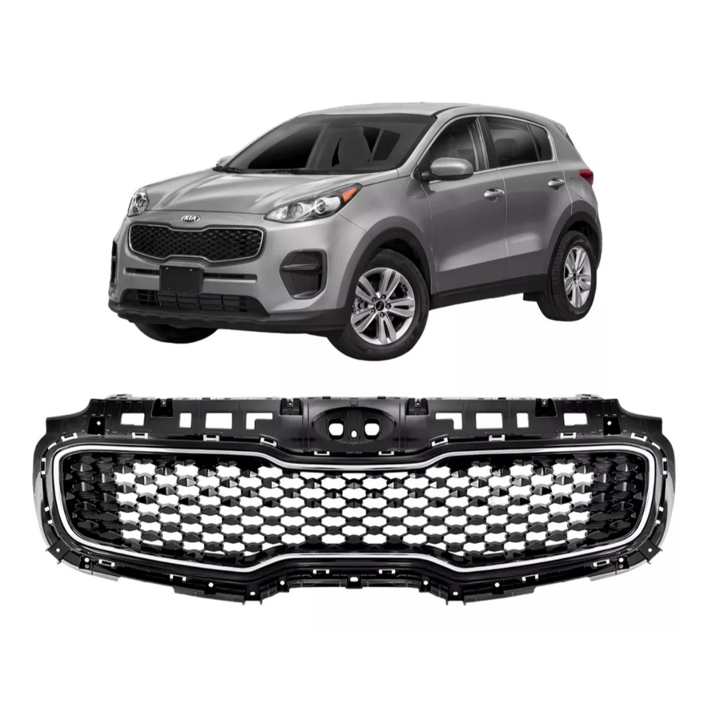 Grade Radiador Dianteira Kia Sportage 2017 / 2019 Ex Com Friso Cromado