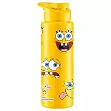 Garrafa Squeeze De Plástico Pet Sport Amarelo Bob Esponja Caras Páramo C/Tp. +Alca 750ml