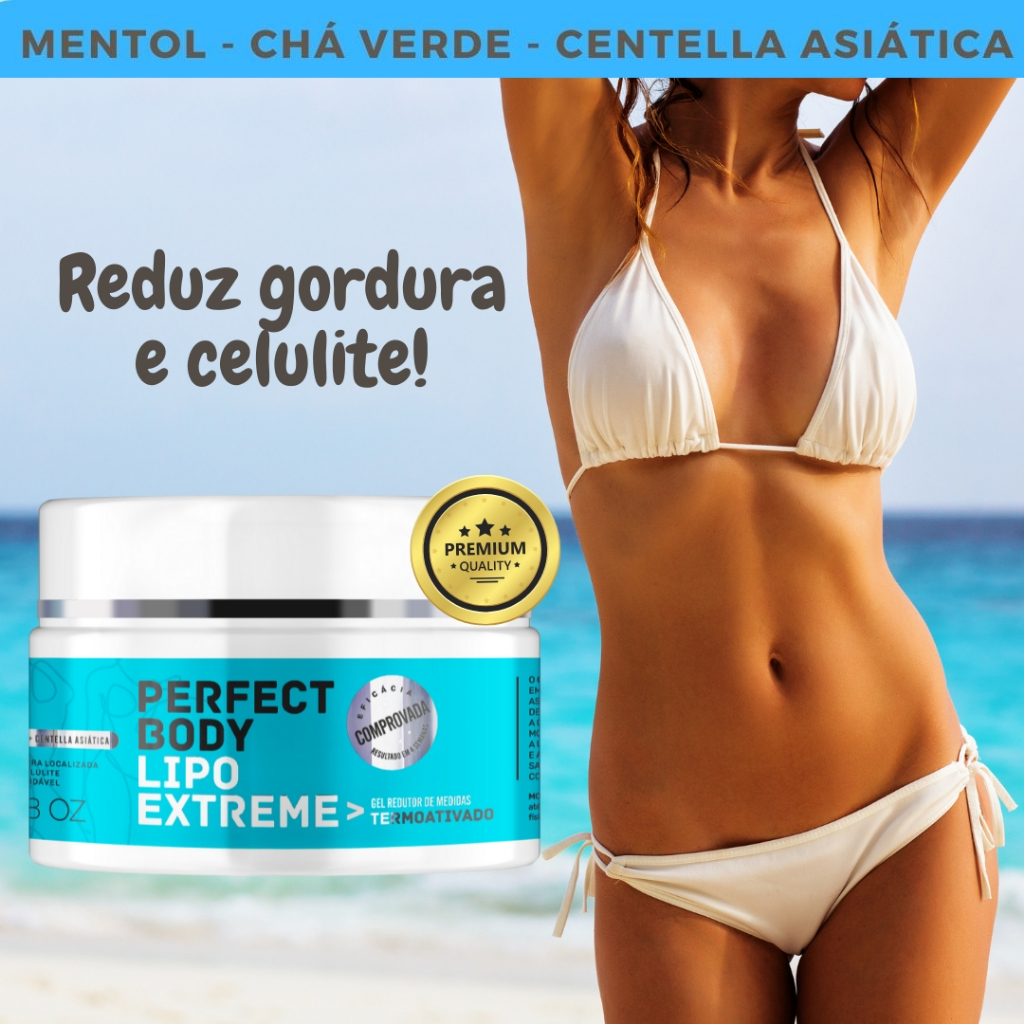 Gel Redutor de Medidas e Celulite Termoativado - Diminuição de Gordura Corporal e Celulite - Perfect Body - Lipo Extreme