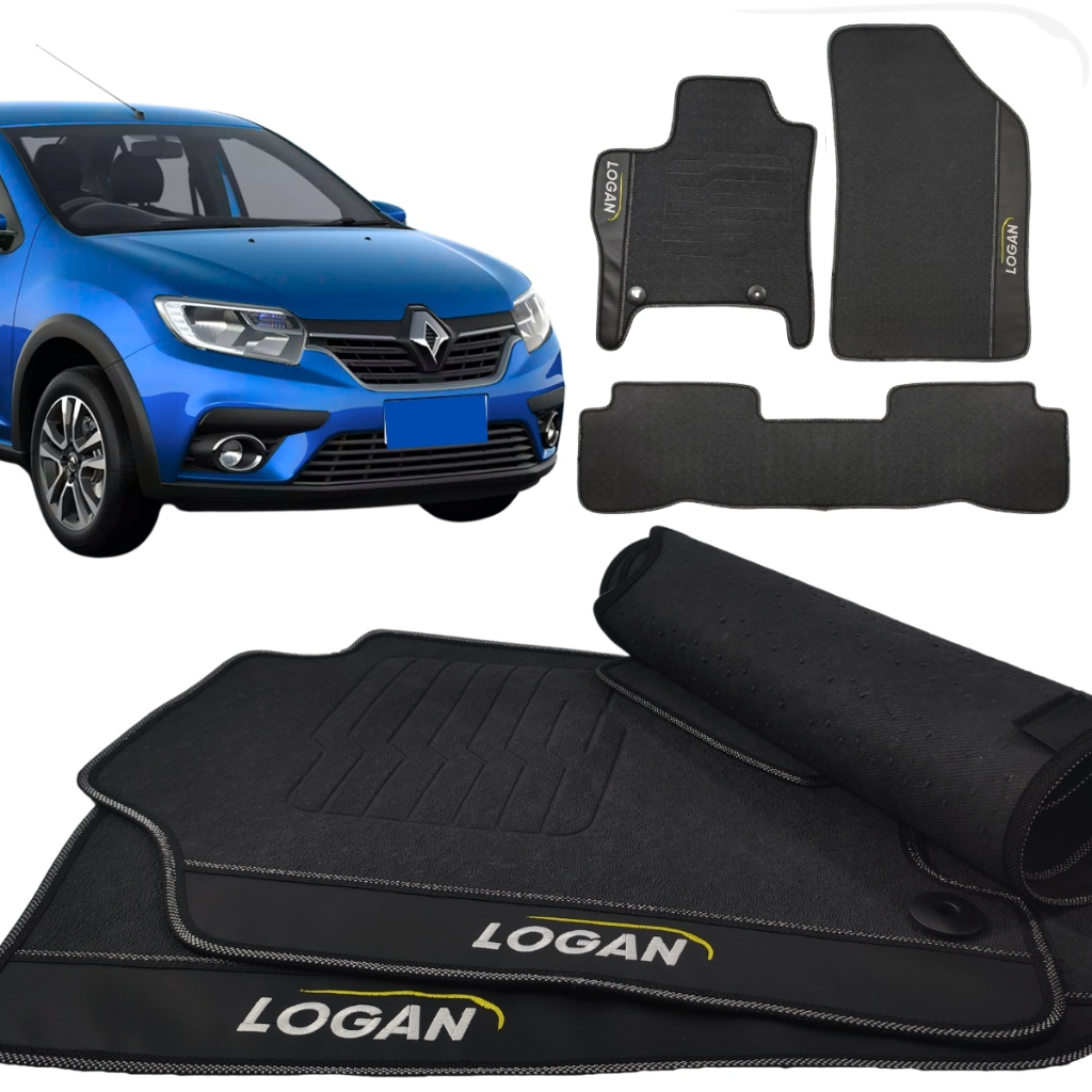 Tapete Logan Expression Dynamique 2015 2016 2017 2018 2019 2020 2021 2022 Preto - Pronta Entrega!