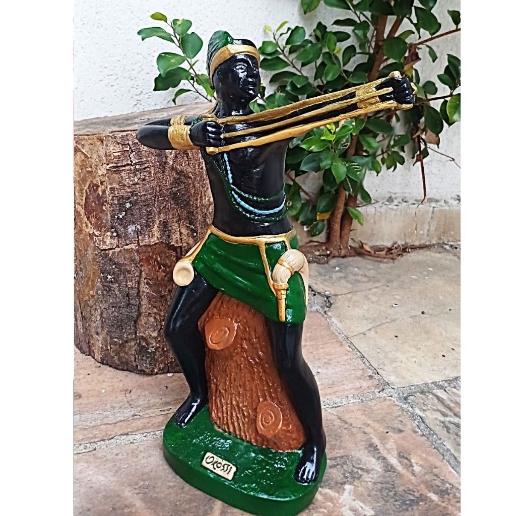 Imagem Orixá Oxossi 40cm em Gesso para Firmezas e Congá Candomblé/Umbanda