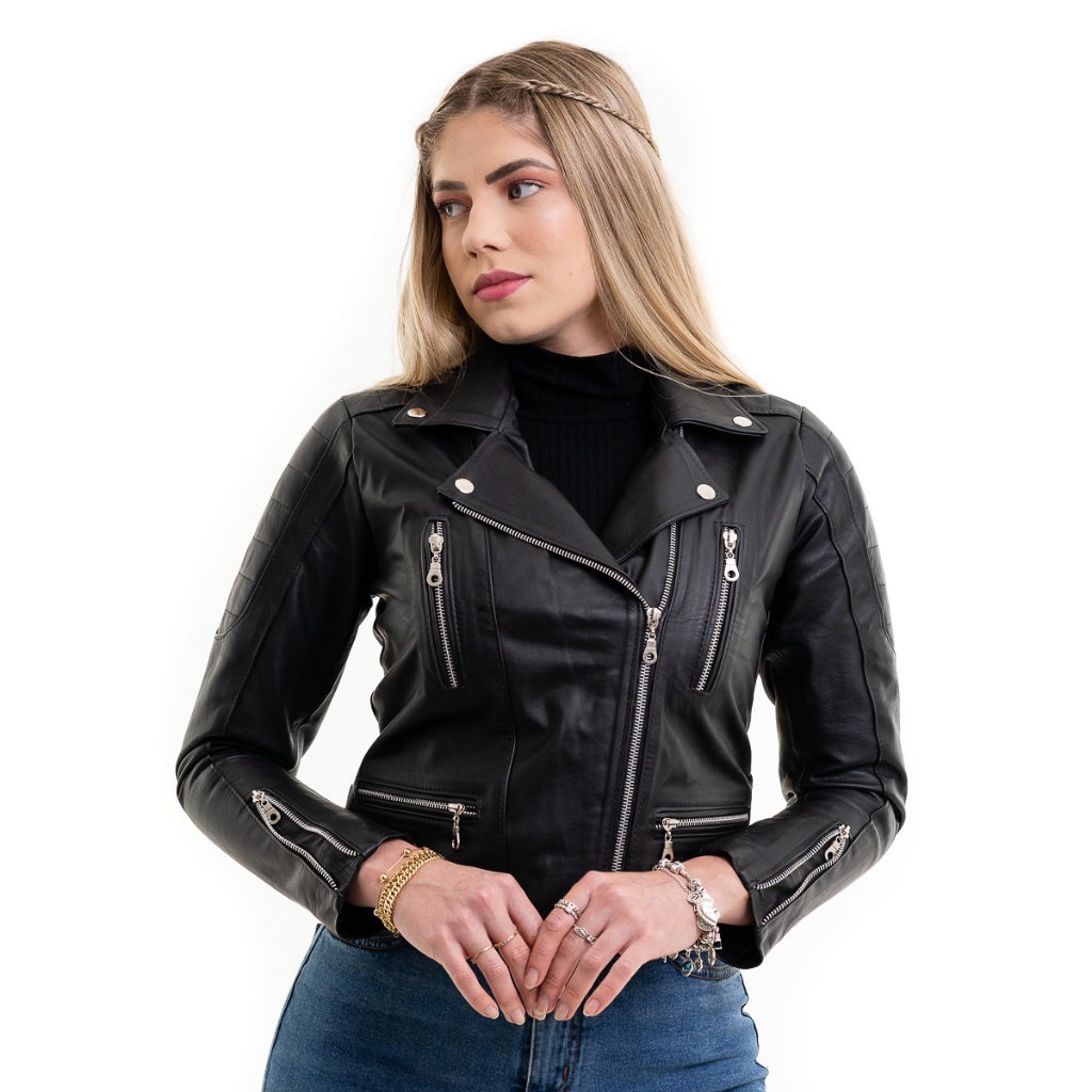 Jaqueta de Couro Bovino 100% Legítimo Motoqueiro Perfecto Moto