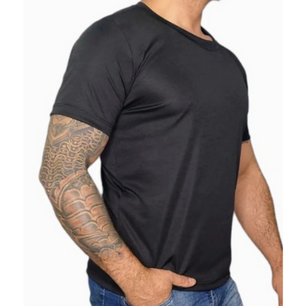 Camiseta Dry Fit Masculina Lisa - Casual Treino Academia Esportes Exercícios Corrida