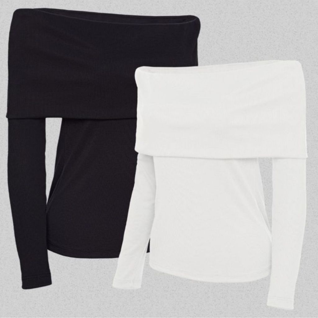 Kit com 2 Blusas Manga Longa Babado Ribana em Algodão