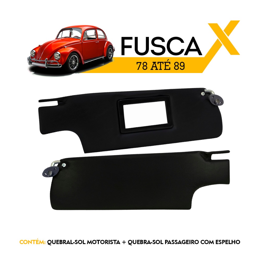 Par Quebra Sol - FUSCA 1978 - Com Espelho - Escolha a Cor — imagem 2 de 2