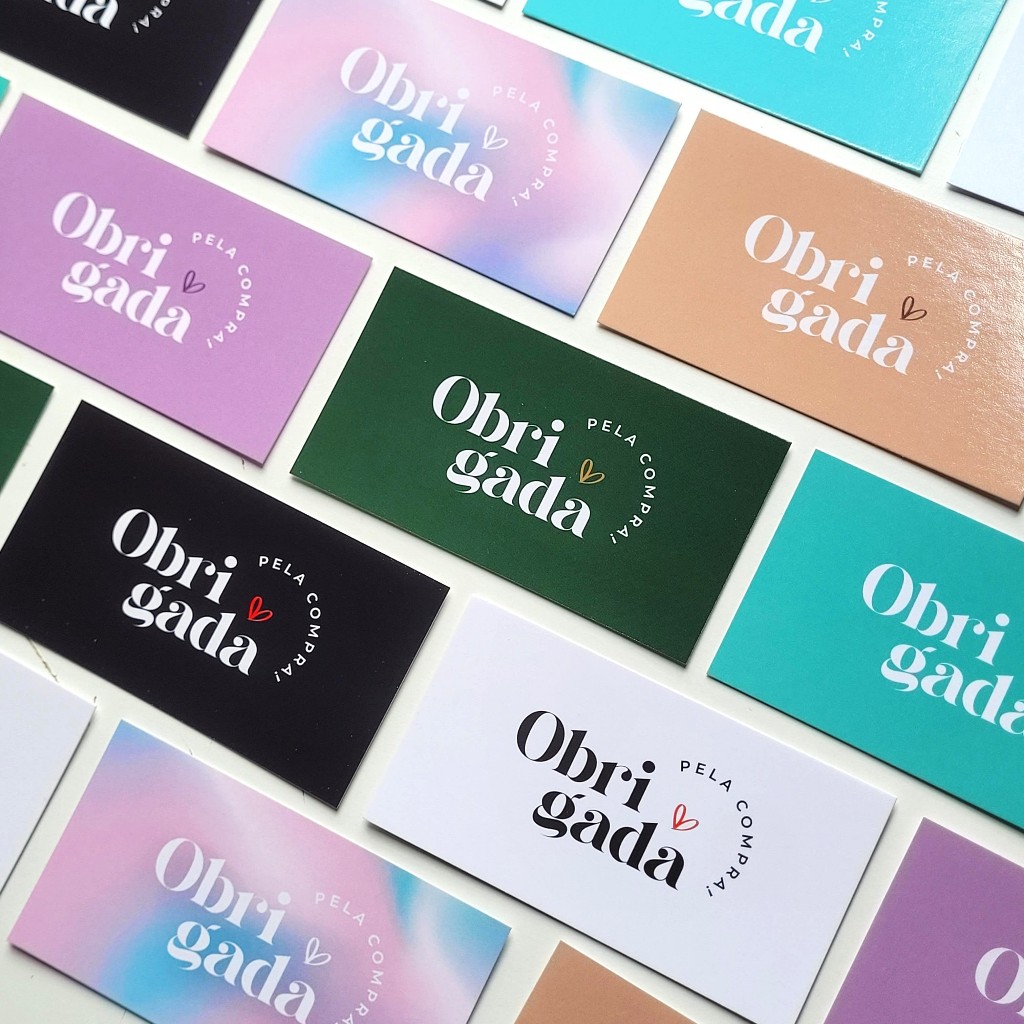 Cartões de Agradecimento ao cliente 9x5  Postal Obrigada pela compra