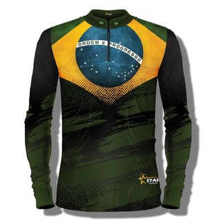 Camiseta Star Fishing Bandeira Brasil c/ proteção UV