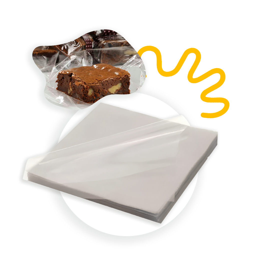 Kit 500 und - Celofane Folha  20x20 Transparente Para Brownies, Doces, Bem casados