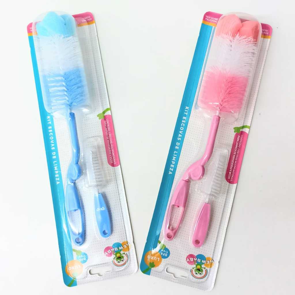 Kit Escovas de Limpeza de Mamadeira e Bico de Mamadeira