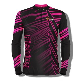 Camiseta Star Fishing Mesclado Rosa c/ proteção UV