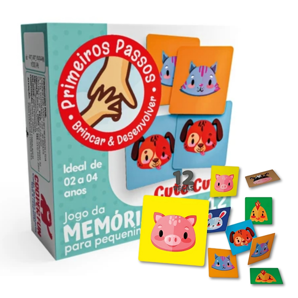 Jogo da Memória e Associação Interativo Cute Cute Primeiros Passos de 02 a 04 Anos Cooper Fun
