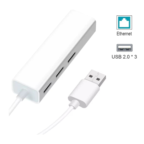 Placa De Rede Adaptador Hub Rj45 Internet Saida Ethernet+usb