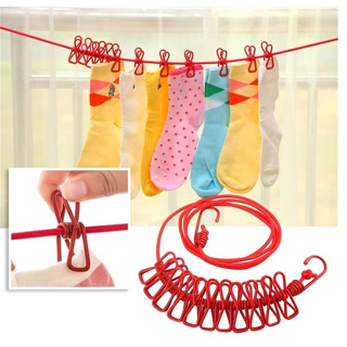 Linha Varal De Roupa De Secagem Multifuncional De 180cm Com 12 Clipes em Oferta na Shopee