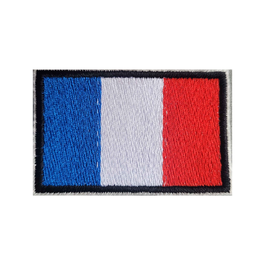 Patch Aplique Bordado Bandeira França Termocolante ou Velcro Farda Uniforme Kimono