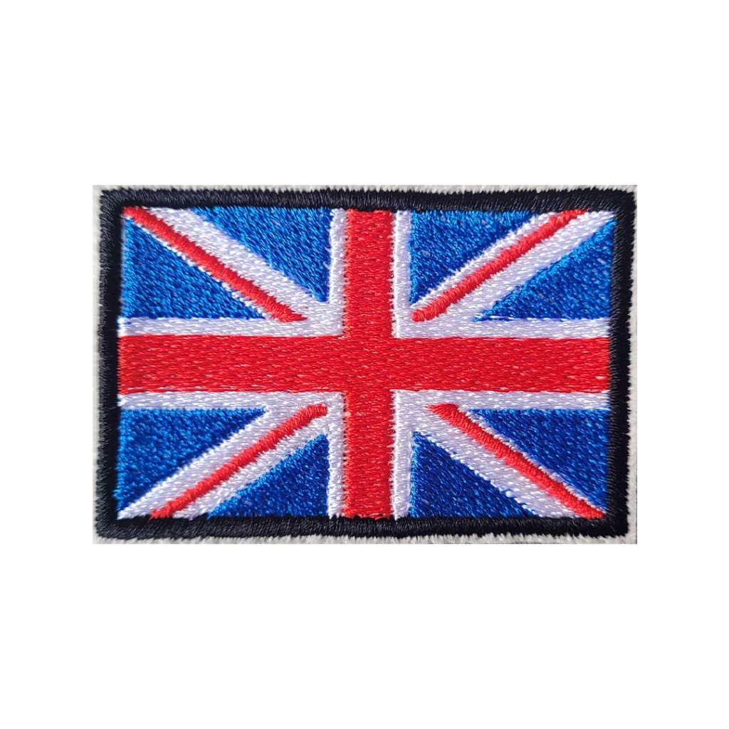 Patch Aplique Bordado Bandeira Reino Unido Termocolante ou Velcro Farda Uniforme Kimono