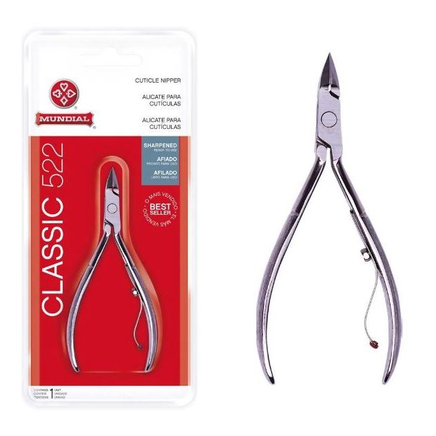 Mundial Alicate de Cutícula 522 Classic – Aço Carbono Niquelado, Corte Preciso, Durável, Afiado de Fábrica