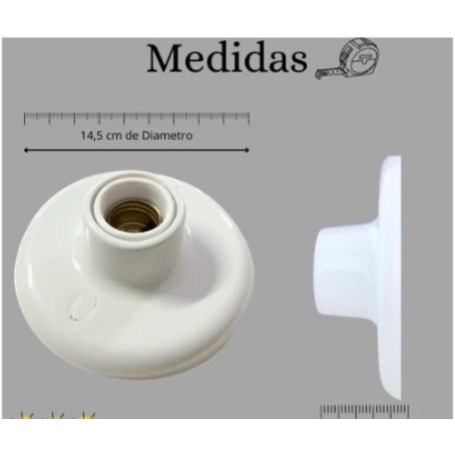 Kit 10 Plafon Soquete E27 Branco Bivolt Plafonier Redondo Luminaria Bocal de Teto