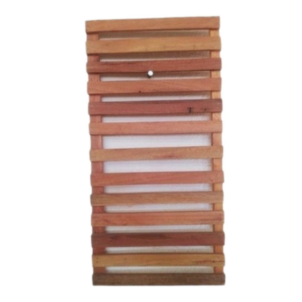 Jardim Vertical Madeira Eucalipto Natural 80x60 Modular 1 Unidade Horta Treliça