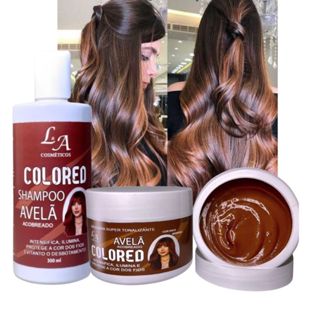 Kit Shampoo e Máscara Tonalizante Avelã Acobreado Chocolate Morena Iluminada - S/ Amônia 2x300ml em Oferta na Shopee