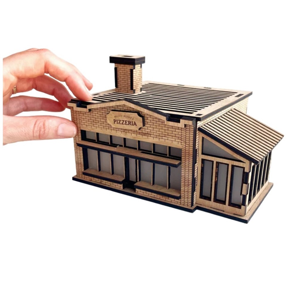 Mini Restaurante/Pizzaria em MDF Quebra-Cabeça em MDF