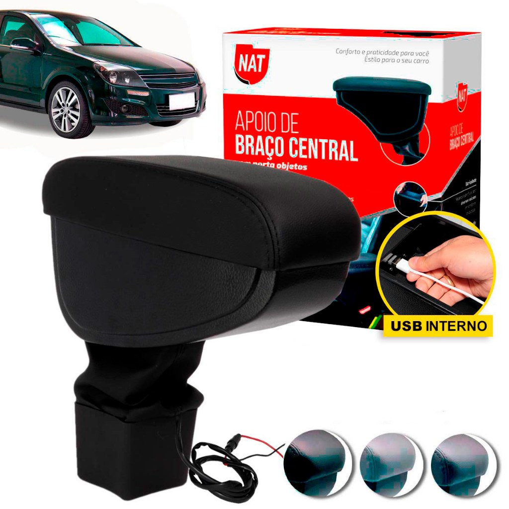 Apoio de Braço Vectra ano 2009 Até 2012 C/ Usb em Oferta na Shopee