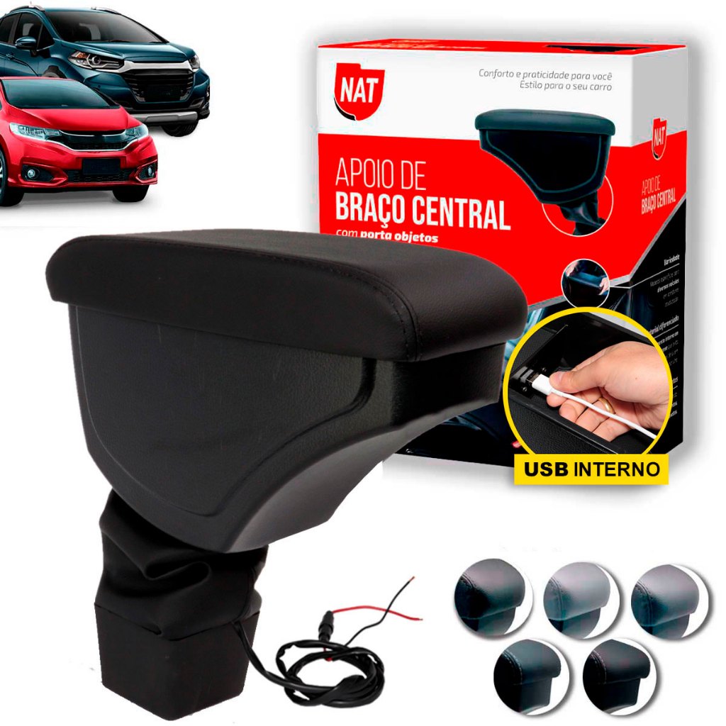 Apoio de Braço Fit E Wrv 2015 Até 2021 C/ Usb em Oferta na Shopee