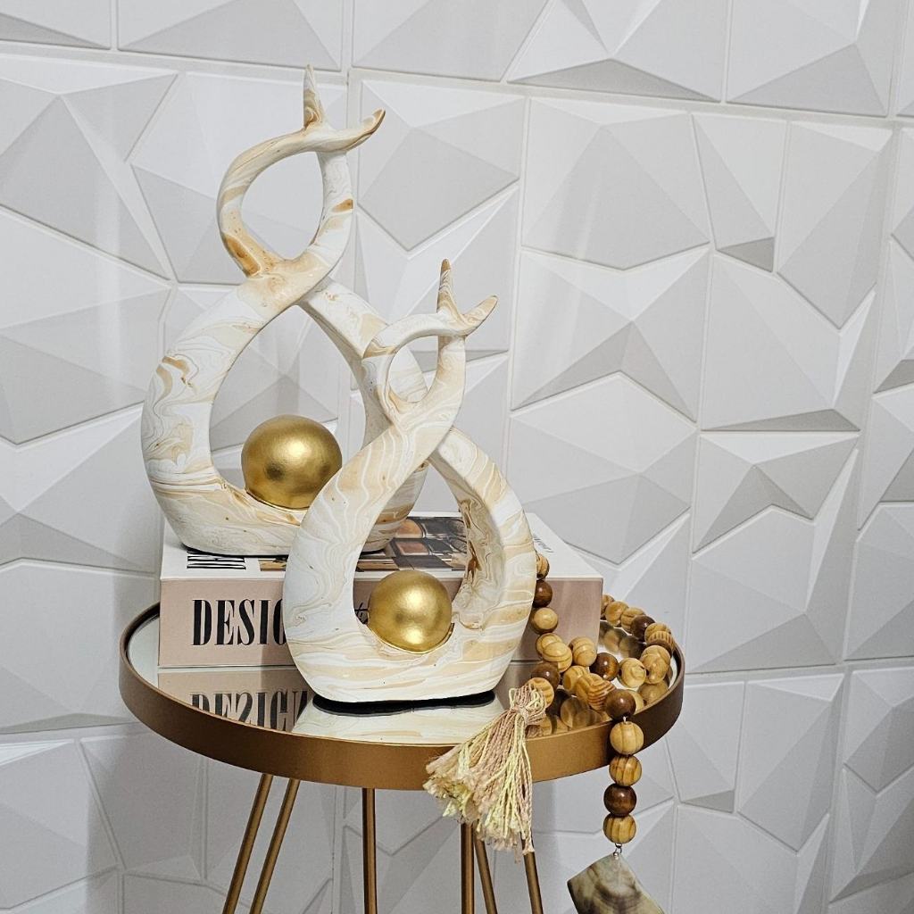 Dupla Vaso G Objeto Decorativo Escultura Abstrata decoração Sala de Estar Mesa Rack Estante Enfeite