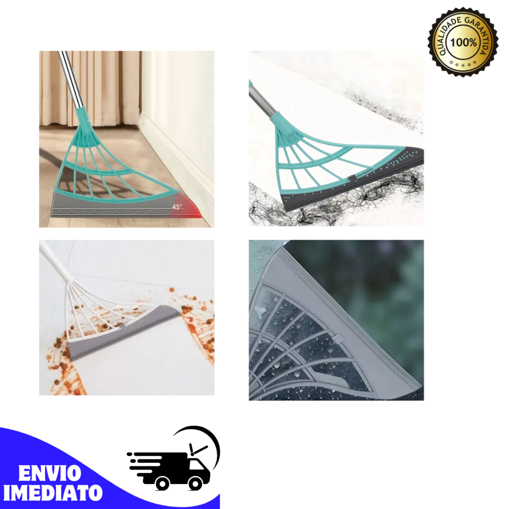 Mop rodo e vassoura mágico tira pelo limpa vidro pisos janelas seca puxa água silicone