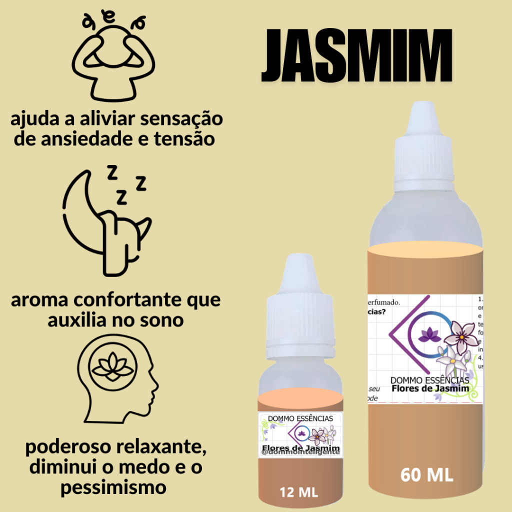FLOR DE JASMIM-  Essência de 12 e 60 ml CONCENTRADA p Sabonete Umidificador Home Spray Desinfetante