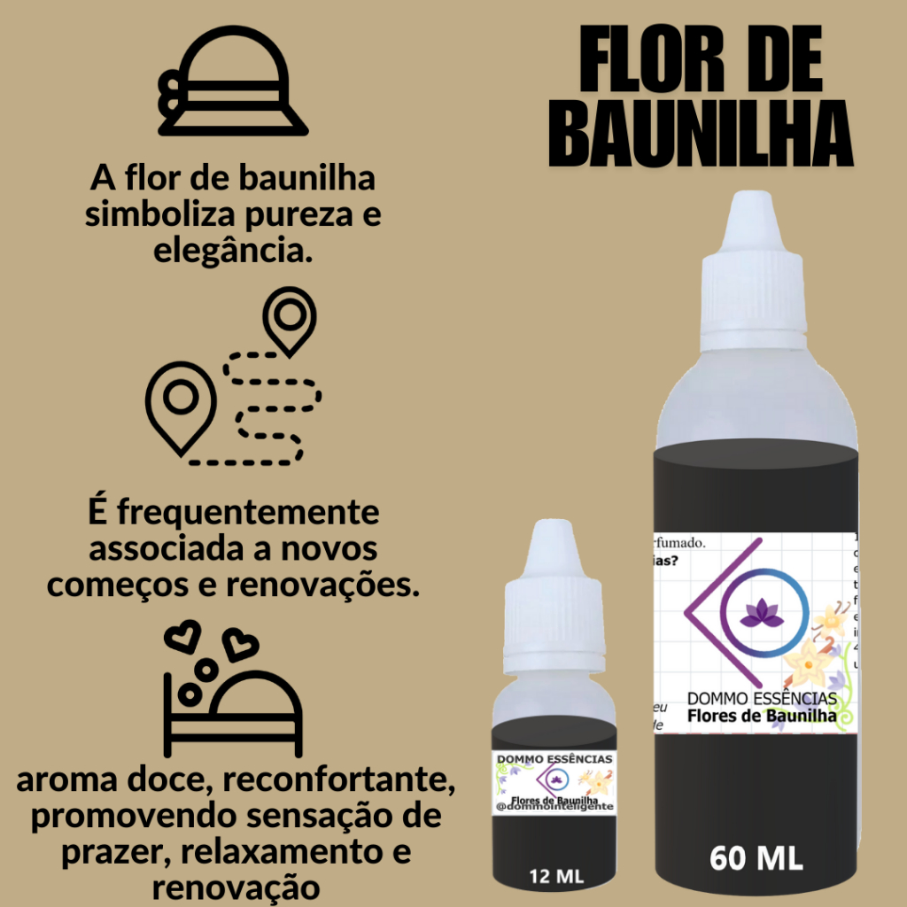 BAUNILHA - Essência de 12 e 60 ml CONCENTRADA para Umidificador | Sabonete | Desinfetante | Disufor