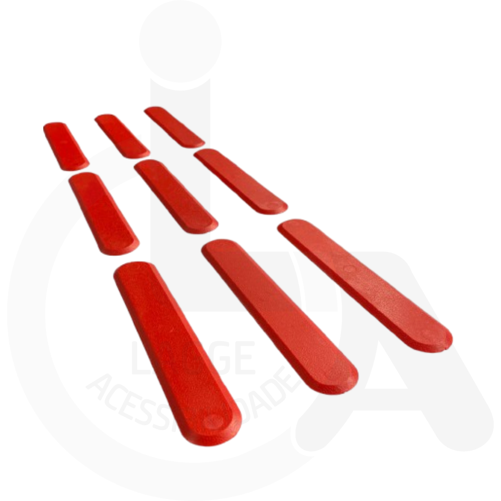 ELEMENTO TATIL DIRECIONAL PVC ADESIVADO VERMELHO