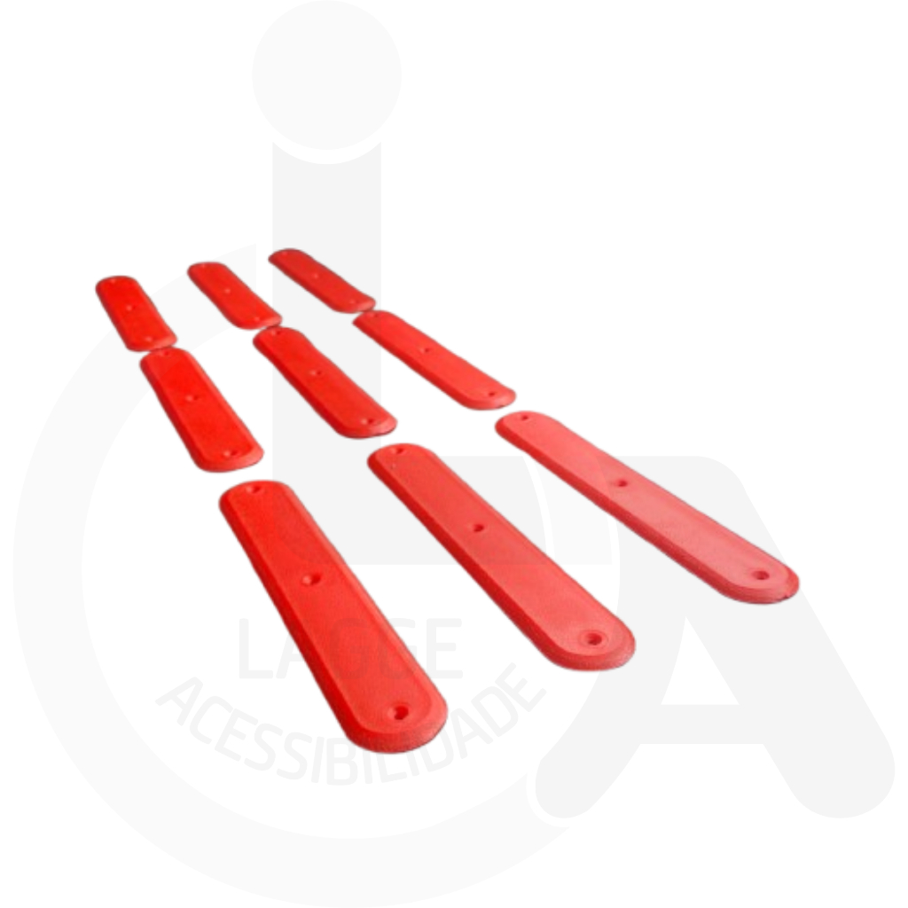ELEMENTO TATIL DIRECIONAL PVC PARAFUSADO VERMELHO