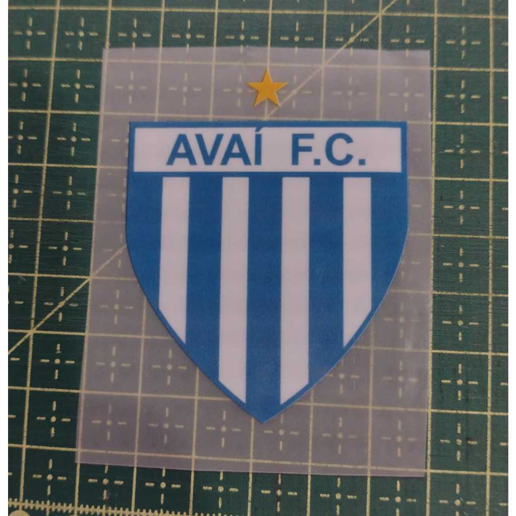 Adesivo Termocolante para tecido times de futebol 5 cm Avaí  Santa Catarina aplicavél com Ferro de Passar Roupas