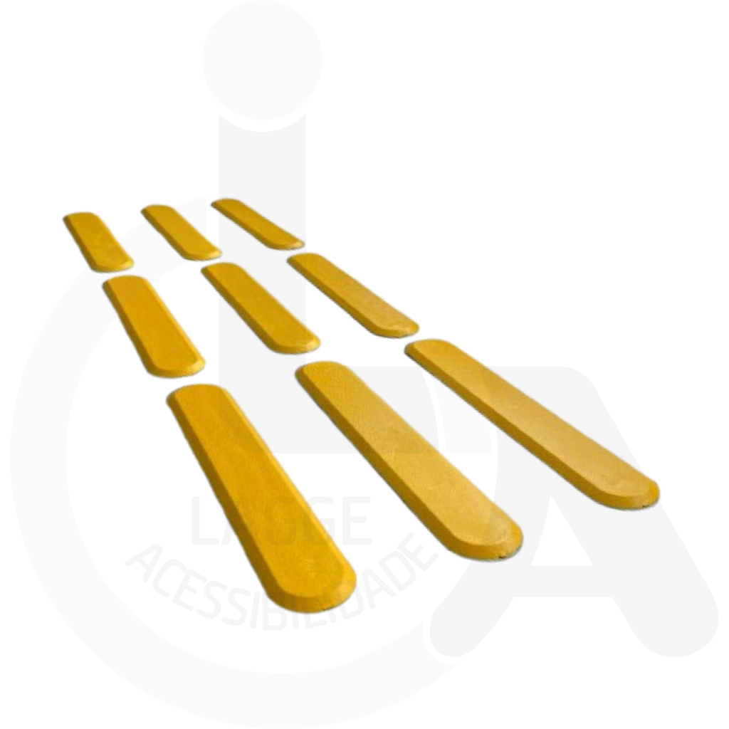 ELEMENTO TATIL DIRECIONAL PVC ADESIVADO AMARELO