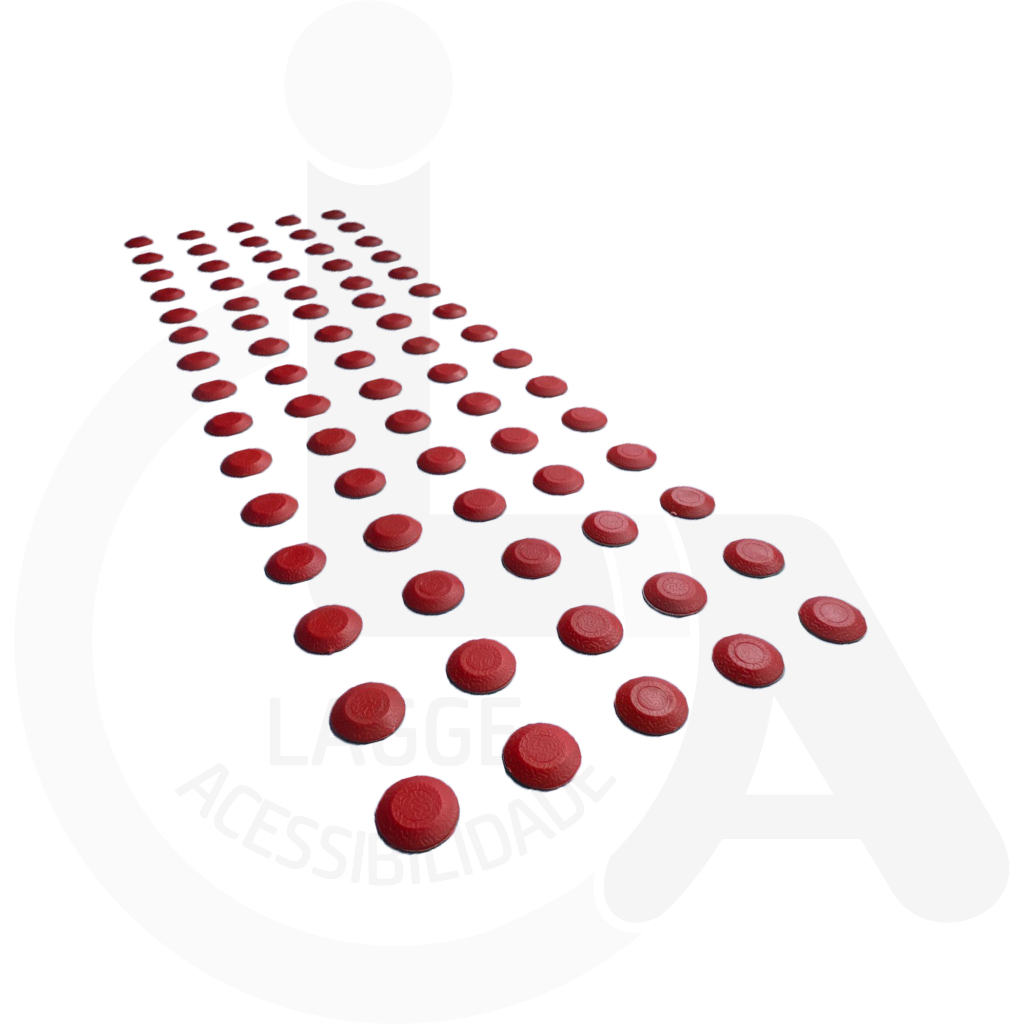 ELEMENTO TATIL ALERTA PVC ADESIVADO VERMELHO