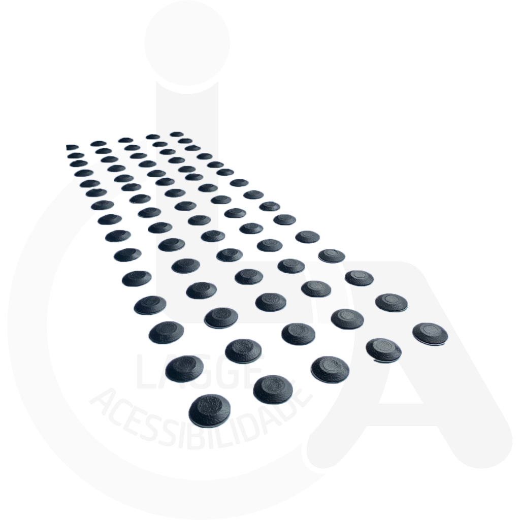 ELEMENTO TATIL ALERTA PVC ADESIVADO PRETO