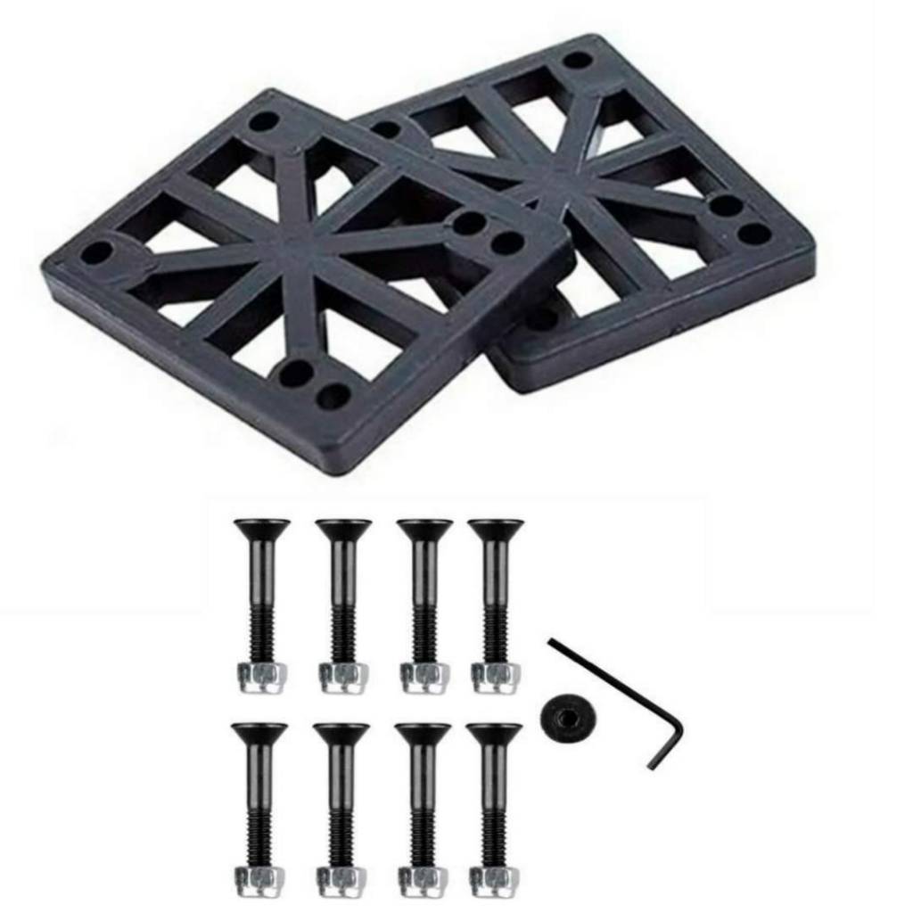 Pads 7mm Elevação Skate Ou Longboard Com Parafusos 40mm