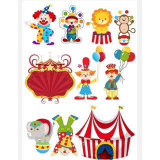 Topper para Decoração Topo de Bolo  personalizado- Tema Circo, Festa Infantil e Aniversário