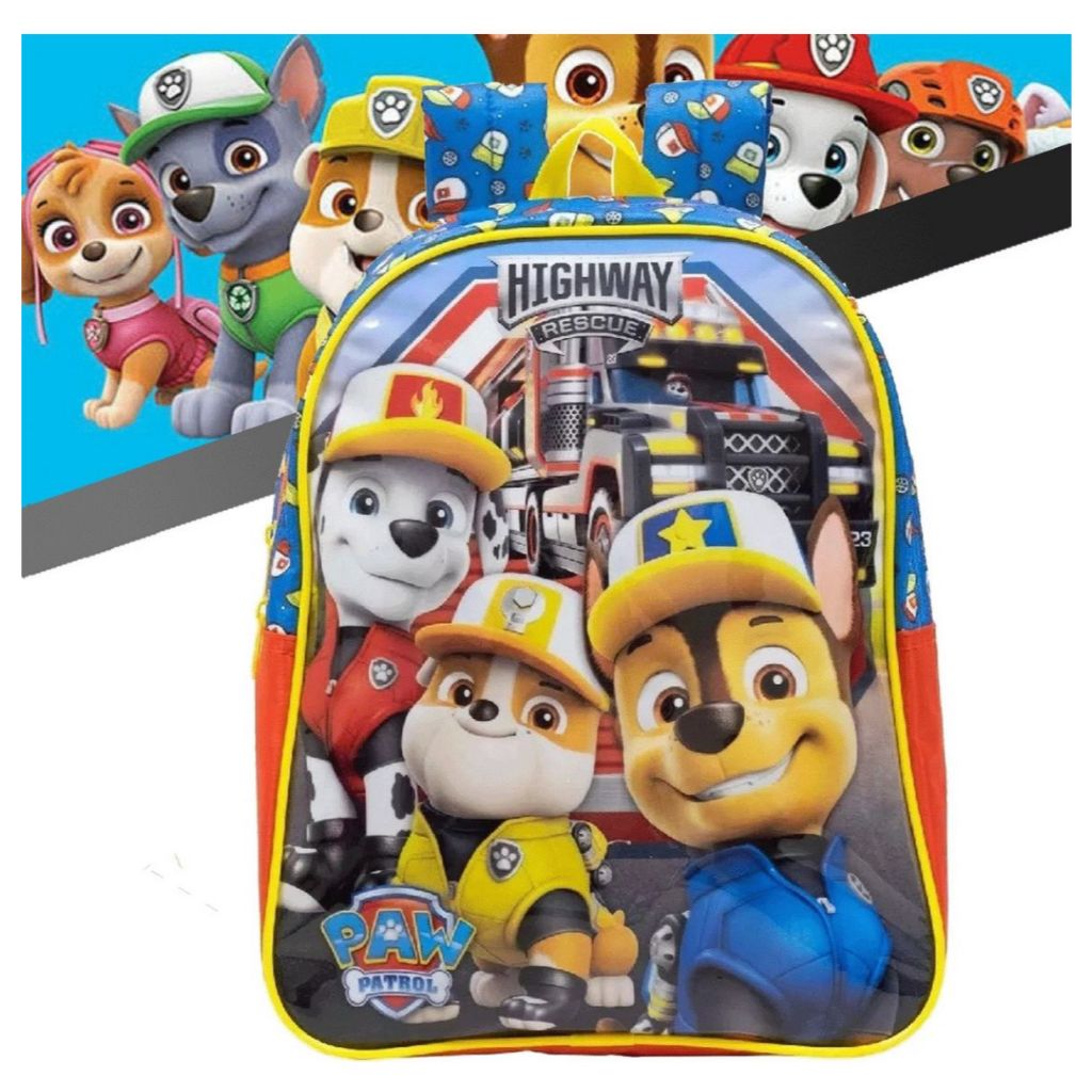 Material Escolar Mochila Patrulha Canina Infantil Costas