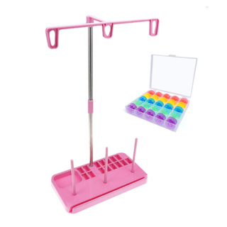 Kit Porta Fio Suporte Carretel + 25 Bobina Para Costura em Oferta na Shopee