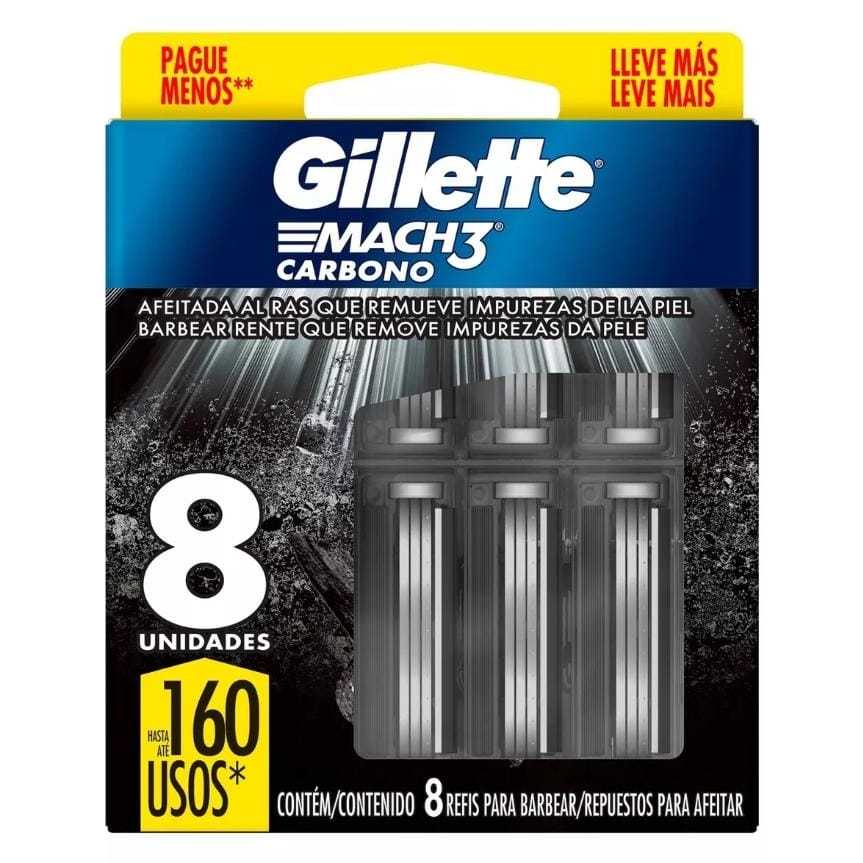 Gillette Mach3 Carbono com 8