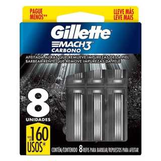 Gillette Mach3 Carbono com 8